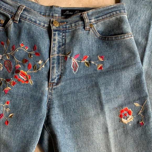 LANA ERICA Vtg Embroidered & Rhinestone Jeans - Picture 5 of 16